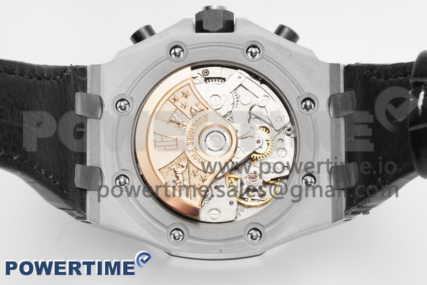 Royal Oak Offshore 42mm SS APF 1:1 Best Edition White/Black Dial on Black Leather Strap A7750 - Image 8