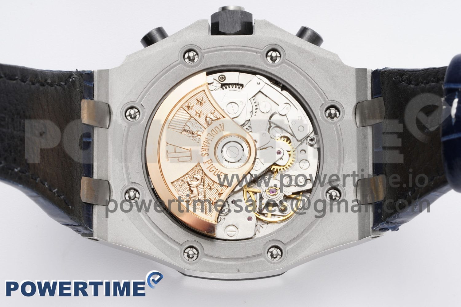 Royal Oak Offshore 42mm SS APF 1:1 Best Edition White/Blue Dial on Blue Leather Strap A7750 - Image 8