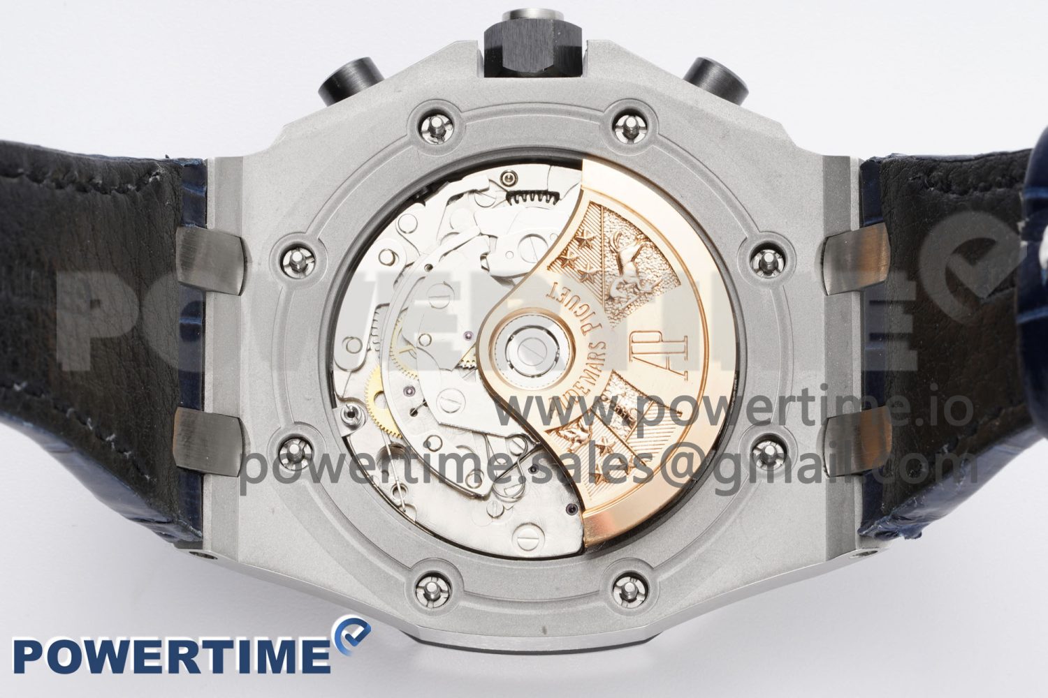 Royal Oak Offshore 42mm SS APF 1:1 Best Edition White/Blue Dial on Blue Leather Strap A7750 - Image 9