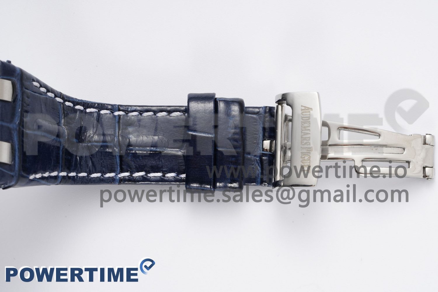 Royal Oak Offshore 42mm SS APF 1:1 Best Edition White/Blue Dial on Blue Leather Strap A7750 - Image 13