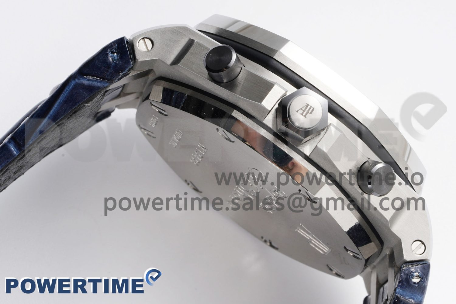 Royal Oak Offshore 42mm SS APF 1:1 Best Edition White/Blue Dial on Blue Leather Strap A7750 - Image 6