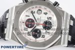 Royal Oak Offshore 42mm SS APF 1:1 Best Edition White/Black Dial on Black Leather Strap A7750 - Image 3