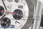 Royal Oak Offshore 42mm SS APF 1:1 Best Edition White/Black Dial on Black Leather Strap A7750 - Image 5