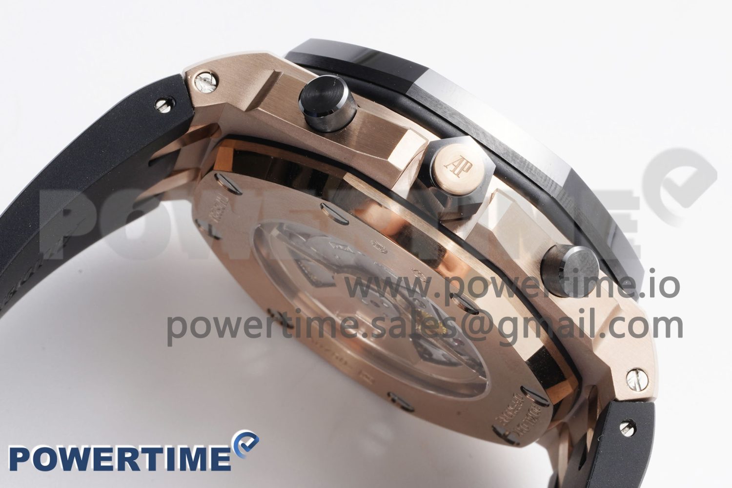 Royal Oak Offshore 42mm RG Black Ceramic Bezel APF 1:1 Best Edition Black Dial on Black Rubber Strap A3126 - Image 6