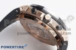 Royal Oak Offshore 42mm RG Black Ceramic Bezel APF 1:1 Best Edition Black Dial on Black Rubber Strap A3126 - Image 6