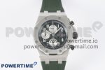 Royal Oak Offshore 42mm SS APF 1:1 Best Edition Green Dial on Green Rubber Strap A4404