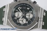 Royal Oak Offshore 42mm SS APF 1:1 Best Edition Green Dial on Green Rubber Strap A4404 - Image 3