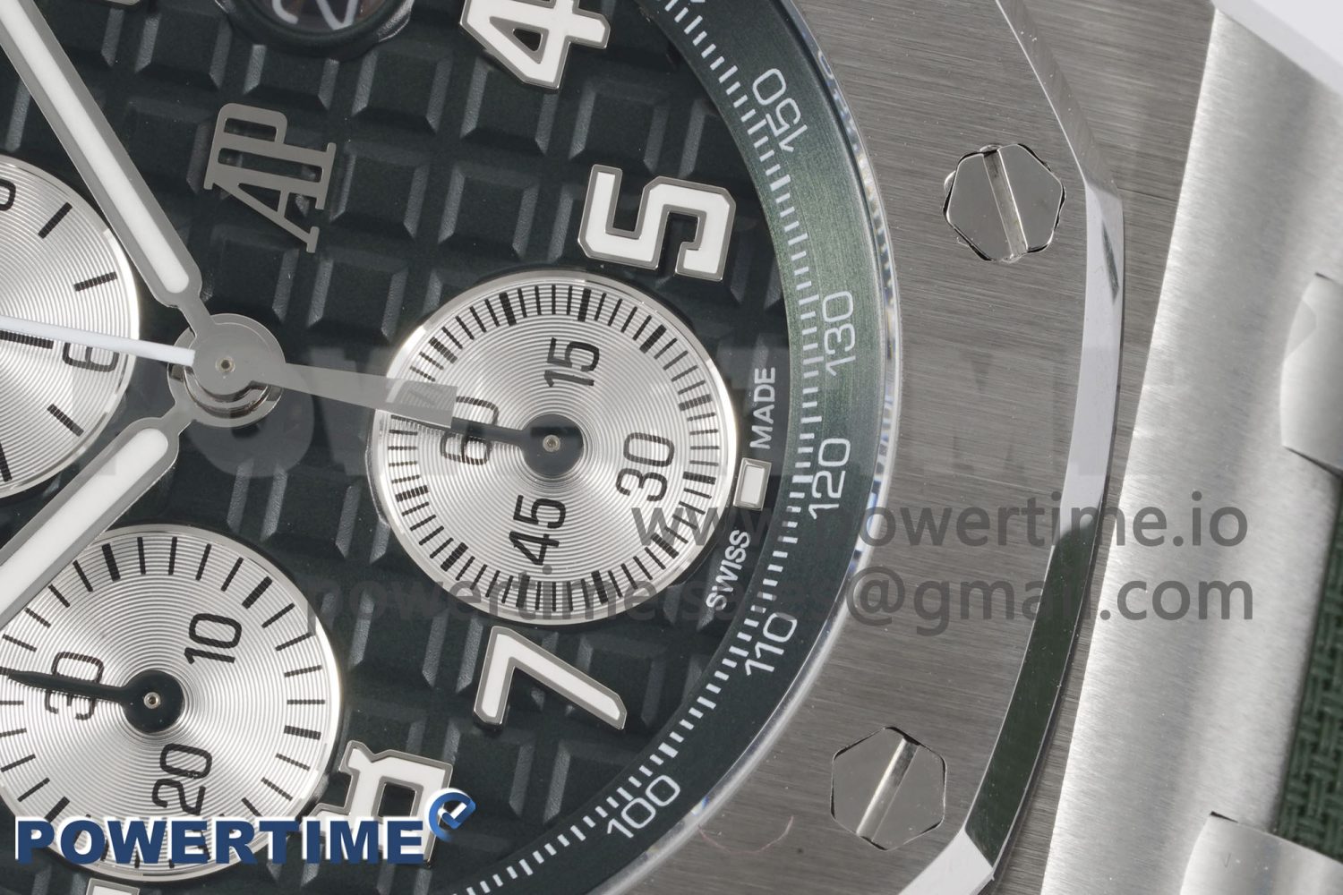 Royal Oak Offshore 42mm SS APF 1:1 Best Edition Green Dial on Green Rubber Strap A4404 - Image 5
