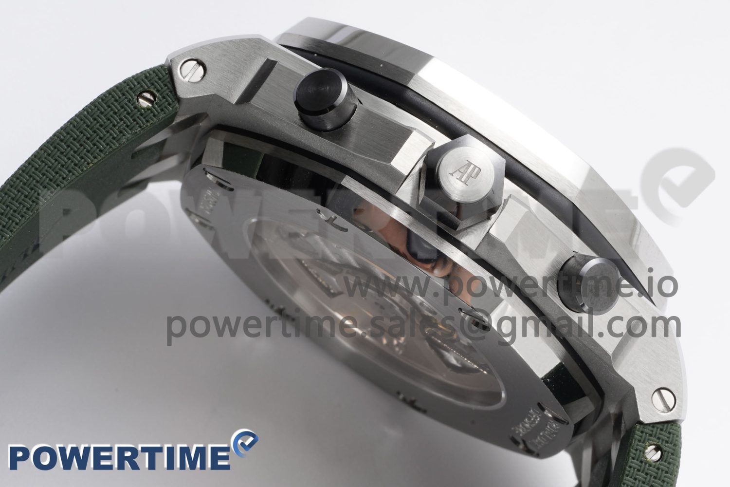 Royal Oak Offshore 42mm SS APF 1:1 Best Edition Green Dial on Green Rubber Strap A4404 - Image 6
