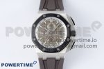 Royal Oak Offshore 44mm SS Black Ceramic Bezel APF 1:1 Best Edition Gray Dial on Gray Rubber Strap A3126