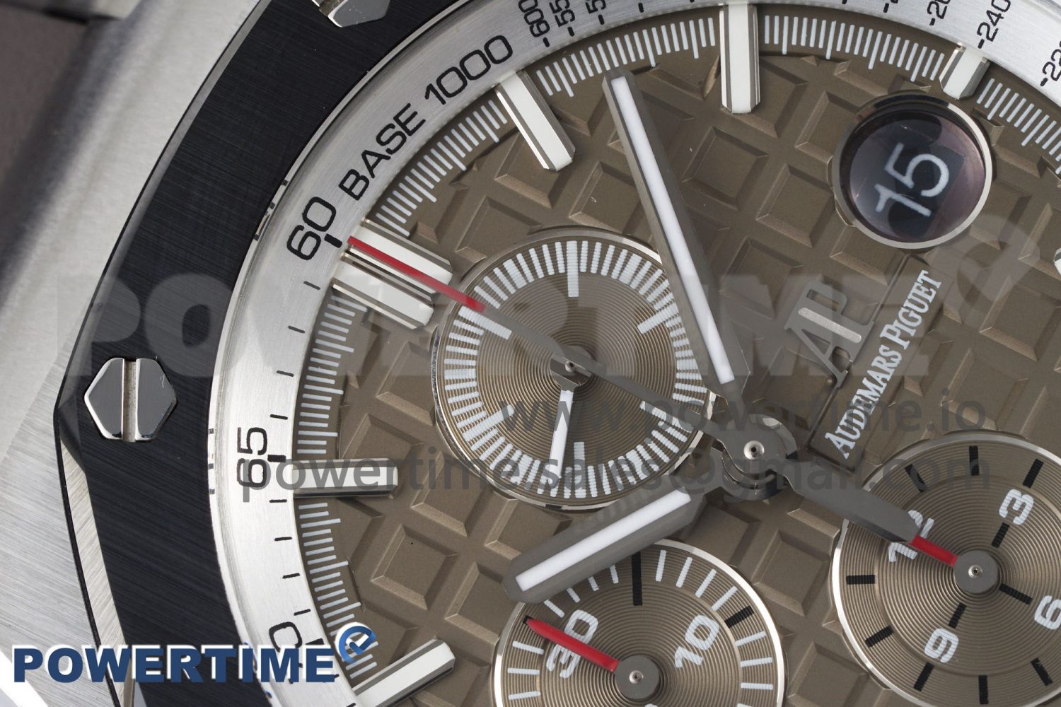 Royal Oak Offshore 44mm SS Black Ceramic Bezel APF 1:1 Best Edition Gray Dial on Gray Rubber Strap A3126 - Image 4