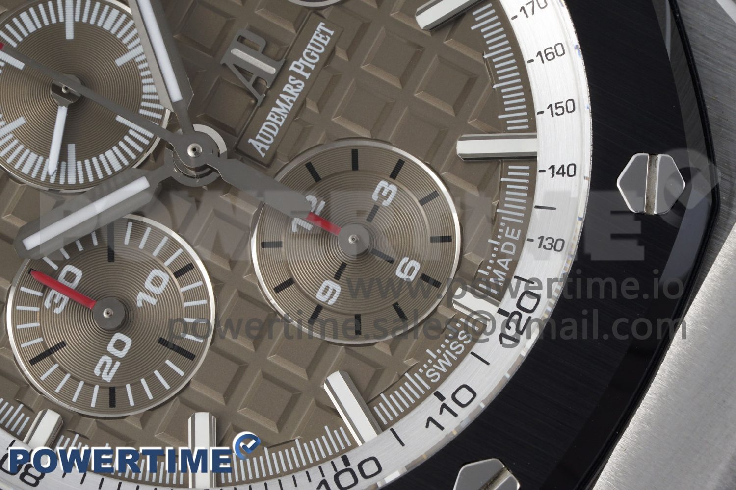 Royal Oak Offshore 44mm SS Black Ceramic Bezel APF 1:1 Best Edition Gray Dial on Gray Rubber Strap A3126 - Image 5