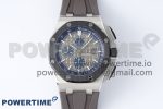 Royal Oak Offshore 44mm SS Black Ceramic Bezel APF 1:1 Best Edition Gray/Blue Dial on Gray Rubber Strap A3126