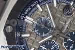 Royal Oak Offshore 44mm SS Black Ceramic Bezel APF 1:1 Best Edition Gray/Blue Dial on Gray Rubber Strap A3126 - Image 4