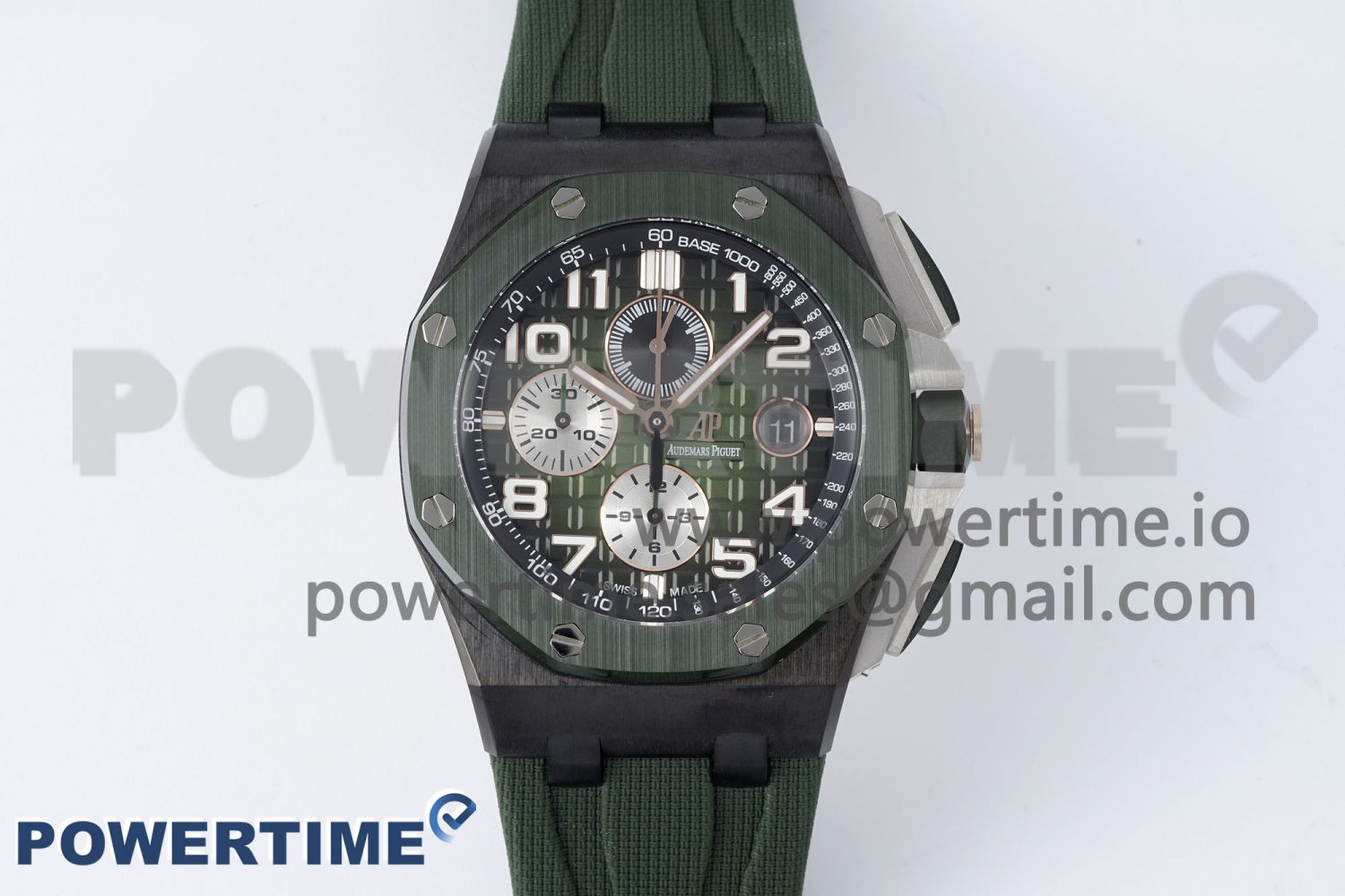 Royal Oak Offshore 2020 44mm APF 1:1 Best Edition Green Ceramic Bezel on Rubber Strap A3126 - Image 1
