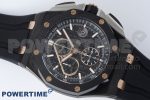 Royal Oak Offshore 44mm Real Ceramic APF 1:1 Best Edition Black Dial RG Markers on Rubber Strap A3126 - Image 3