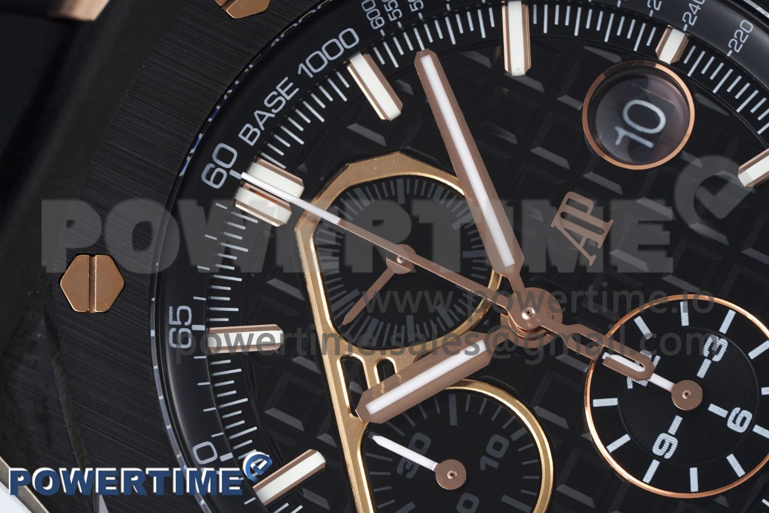 Royal Oak Offshore 44mm Real Ceramic APF 1:1 Best Edition Black Dial RG Markers on Rubber Strap A3126 - Image 4