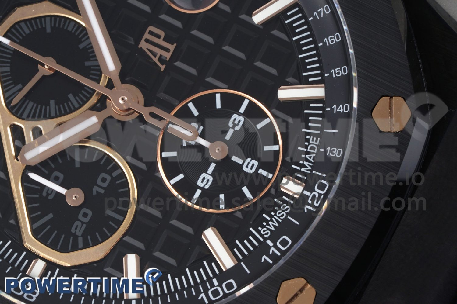 Royal Oak Offshore 44mm Real Ceramic APF 1:1 Best Edition Black Dial RG Markers on Rubber Strap A3126 - Image 5