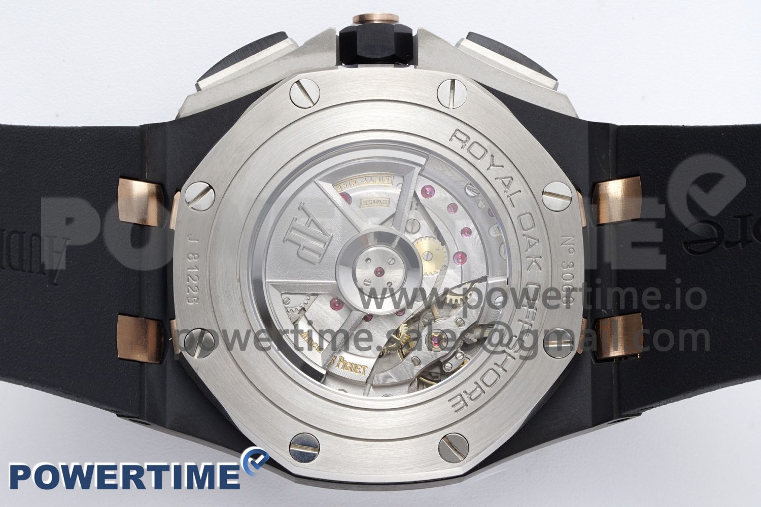 Royal Oak Offshore 44mm Black Ceramic Case APF 1:1 Best Edition Gray/White Dial on Black Rubber Strap A3126 - Image 8
