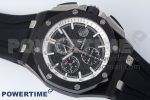 Royal Oak Offshore 44mm Real Ceramic APF 1:1 Best Edition Black Dial White Inner Bezel on Rubber Strap A3126 - Image 3