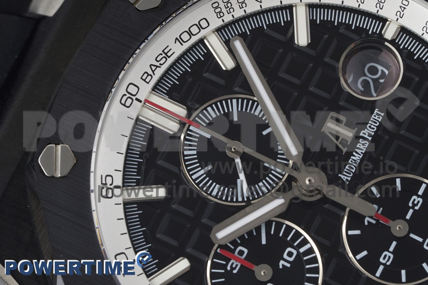 Royal Oak Offshore 44mm Real Ceramic APF 1:1 Best Edition Black Dial White Inner Bezel on Rubber Strap A3126 - Image 4