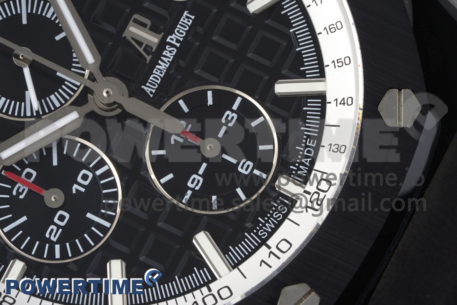 Royal Oak Offshore 44mm Real Ceramic APF 1:1 Best Edition Black Dial White Inner Bezel on Rubber Strap A3126 - Image 5