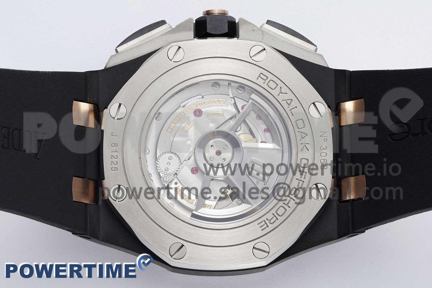 Royal Oak Offshore 44mm Black Ceramic Case APF 1:1 Best Edition Gray/White Dial on Black Rubber Strap A3126 - Image 9