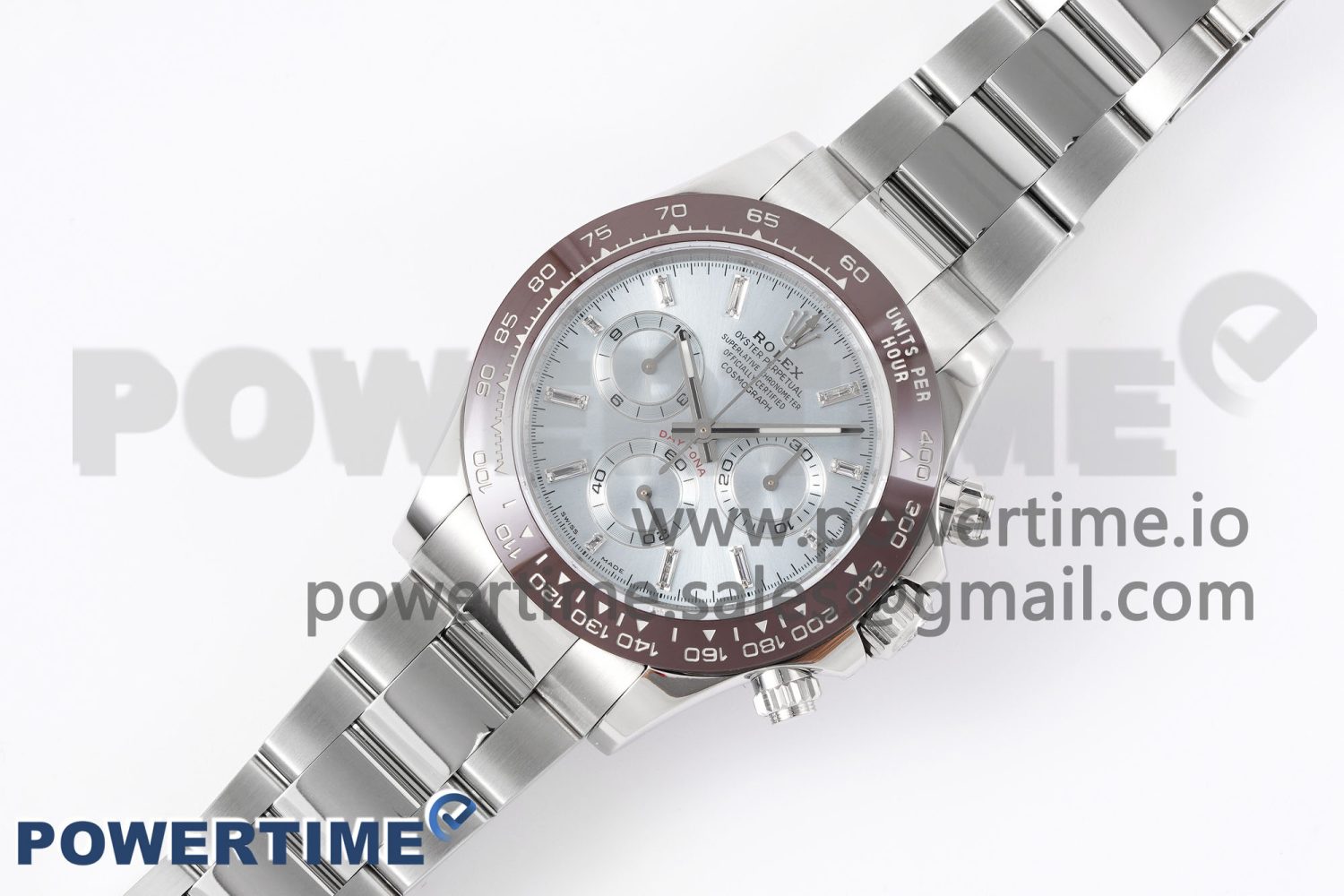 Daytona 116506 Brown Ceramic KING 1:1 Best Edition Ice Blue Crystal Dial on SS Bracelet SA4130 - Image 2