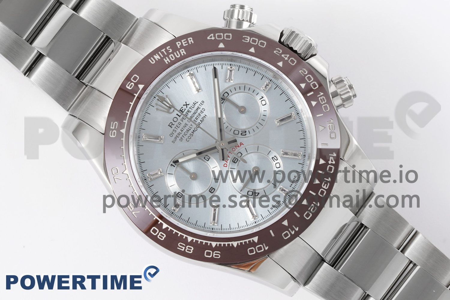 Daytona 116506 Brown Ceramic KING 1:1 Best Edition Ice Blue Crystal Dial on SS Bracelet SA4130 - Image 3