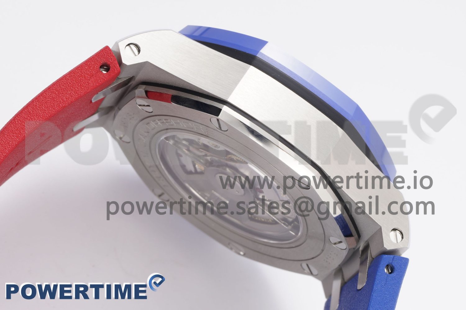 Royal Oak Offshore 44mm Blue Ceramic Bezel APF 1:1 Best Edition Blue/Red Dial on Blue/Red Rubber Strap A3126 V2 - Image 7