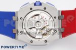 Royal Oak Offshore 44mm Blue Ceramic Bezel APF 1:1 Best Edition Blue/Red Dial on Blue/Red Rubber Strap A3126 V2 - Image 9
