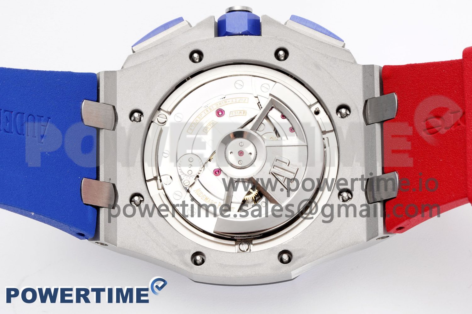 Royal Oak Offshore 44mm Blue Ceramic Bezel APF 1:1 Best Edition Blue/Red Dial on Blue/Red Rubber Strap A3126 V2 - Image 10