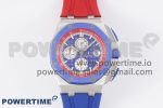 Royal Oak Offshore 44mm Blue Ceramic Bezel APF 1:1 Best Edition Blue/Red Dial on Blue/Red Rubber Strap A3126 V2