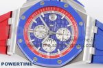 Royal Oak Offshore 44mm Blue Ceramic Bezel APF 1:1 Best Edition Blue/Red Dial on Blue/Red Rubber Strap A3126 V2 - Image 3