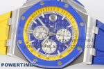Royal Oak Offshore 44mm Blue Ceramic Bezel APF 1:1 Best Edition Blue/Yellow Dial on Blue/Yellow Rubber Strap A3126 V2 - Image 3