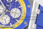 Royal Oak Offshore 44mm Blue Ceramic Bezel APF 1:1 Best Edition Blue/Yellow Dial on Blue/Yellow Rubber Strap A3126 V2 - Image 5