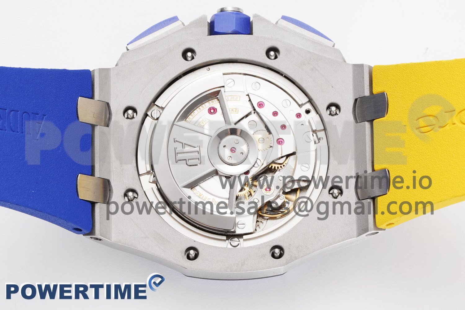 Royal Oak Offshore 44mm Blue Ceramic Bezel APF 1:1 Best Edition Blue/Yellow Dial on Blue/Yellow Rubber Strap A3126 V2 - Image 10
