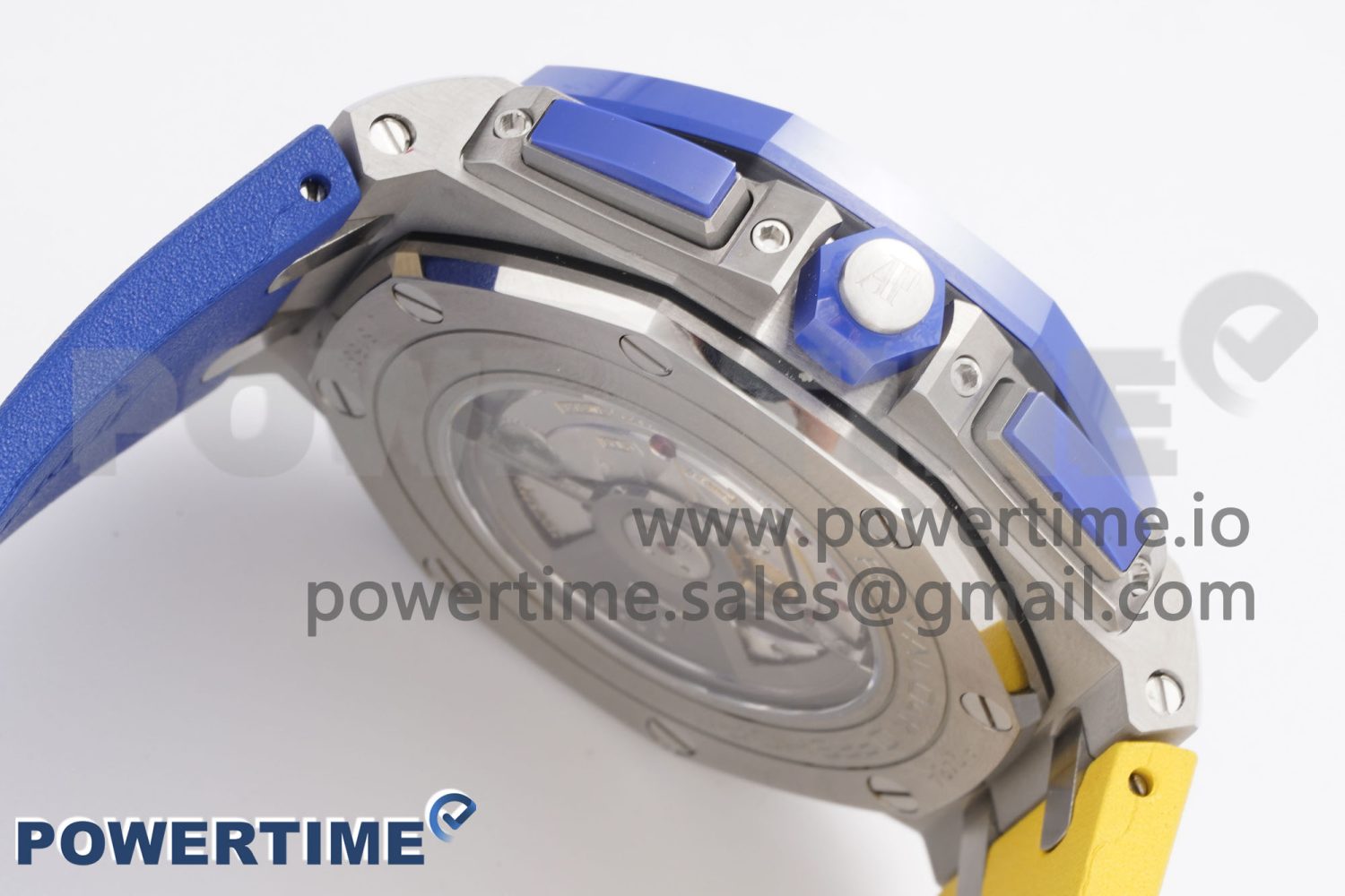 Royal Oak Offshore 44mm Blue Ceramic Bezel APF 1:1 Best Edition Blue/Yellow Dial on Blue/Yellow Rubber Strap A3126 V2 - Image 6