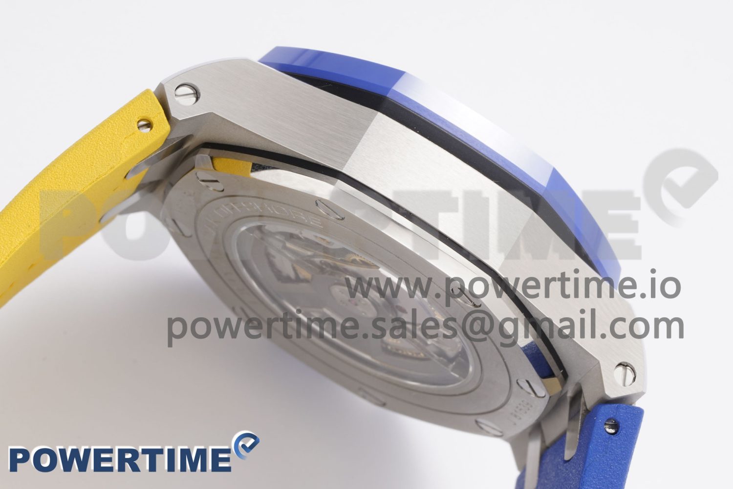 Royal Oak Offshore 44mm Blue Ceramic Bezel APF 1:1 Best Edition Blue/Yellow Dial on Blue/Yellow Rubber Strap A3126 V2 - Image 7