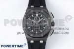 Royal Oak Offshore 44mm Black Ceramic Case APF 1:1 Best Edition Black Dial on Black Rubber Strap A3126
