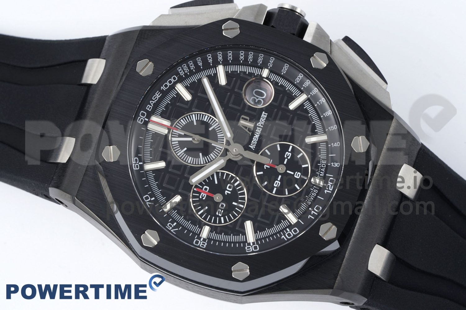 Royal Oak Offshore 44mm Black Ceramic Case APF 1:1 Best Edition Black Dial on Black Rubber Strap A3126 - Image 3