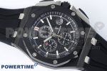 Royal Oak Offshore 44mm Black Ceramic Case APF 1:1 Best Edition Black Dial on Black Rubber Strap A3126 - Image 3