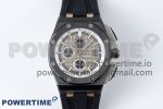 Royal Oak Offshore 44mm Black Ceramic Case APF 1:1 Best Edition Gray/White Dial on Black Rubber Strap A3126