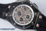 Royal Oak Offshore 44mm Black Ceramic Case APF 1:1 Best Edition Gray/White Dial on Black Rubber Strap A3126 - Image 3