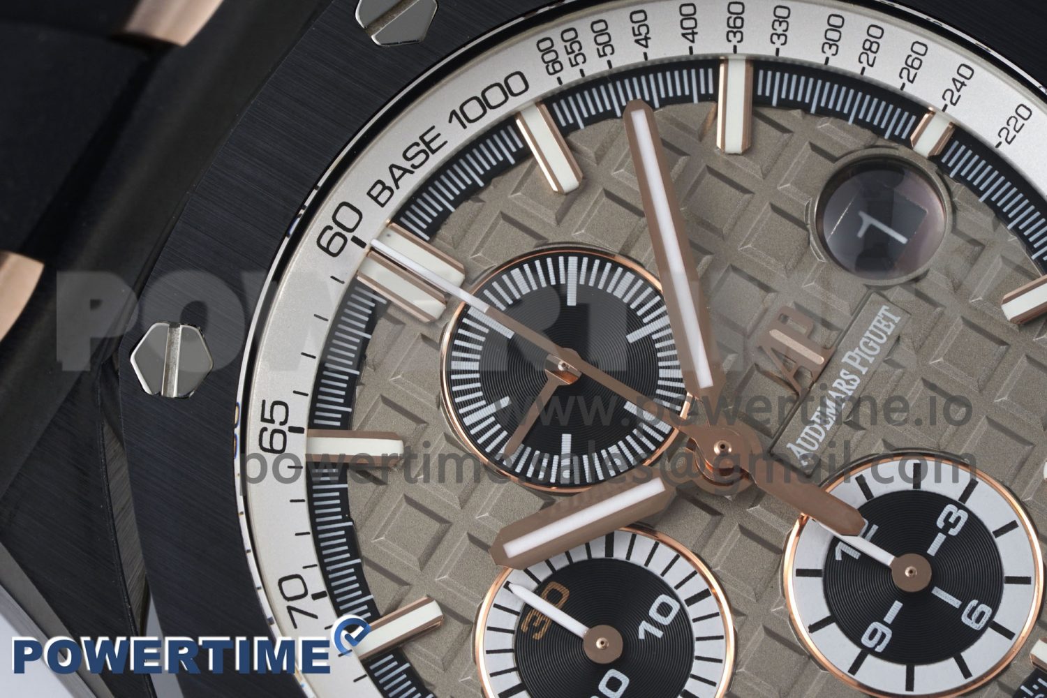 Royal Oak Offshore 44mm Black Ceramic Case APF 1:1 Best Edition Gray/White Dial on Black Rubber Strap A3126 - Image 4