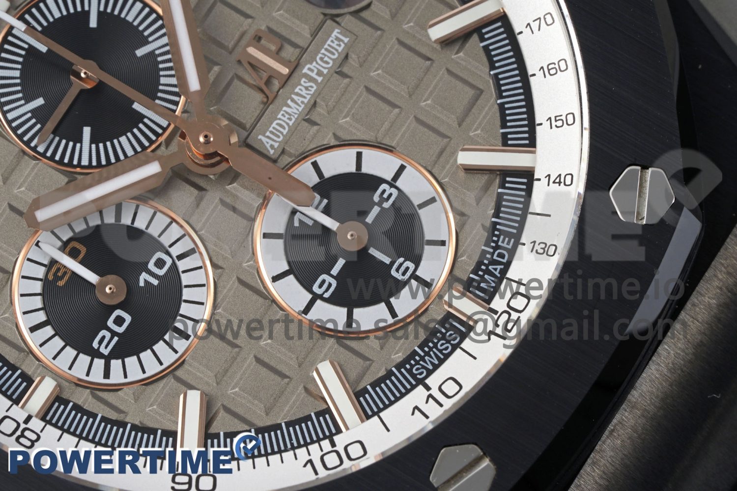 Royal Oak Offshore 44mm Black Ceramic Case APF 1:1 Best Edition Gray/White Dial on Black Rubber Strap A3126 - Image 5
