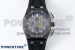 Royal Oak Offshore 44mm Black Ceramic Case APF 1:1 Best Edition Gray/Blue Dial on Black Rubber Strap A3126