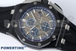 Royal Oak Offshore 44mm Black Ceramic Case APF 1:1 Best Edition Gray/Blue Dial on Black Rubber Strap A3126 - Image 3