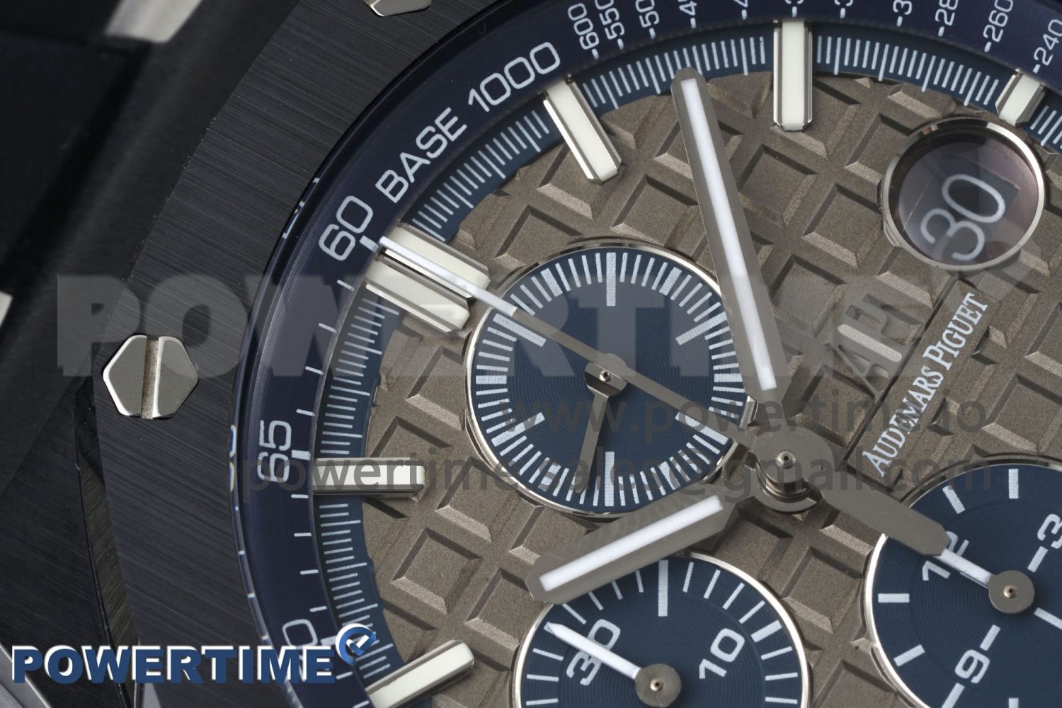 Royal Oak Offshore 44mm Black Ceramic Case APF 1:1 Best Edition Gray/Blue Dial on Black Rubber Strap A3126 - Image 4