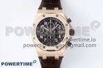 Royal Oak Offshore 42mm RG APF 1:1 Best Edition Black Dial on Brown Leather Strap A3126